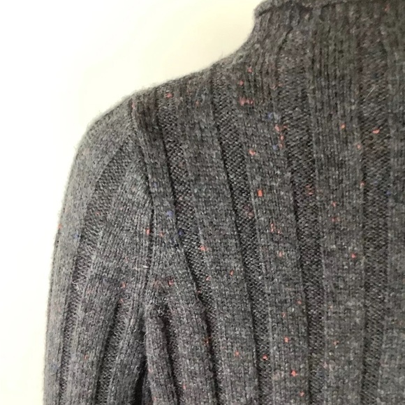 Madewell Sz S Donegal Mock Neck Sweater Dress Charcoal Gray Wool Acrylic - Picture 4 of 8